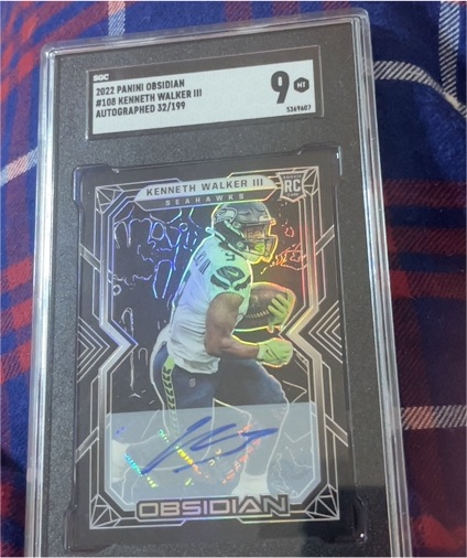 2022 Panini Obsidian #108 Kenneth Walker III Autographed — front