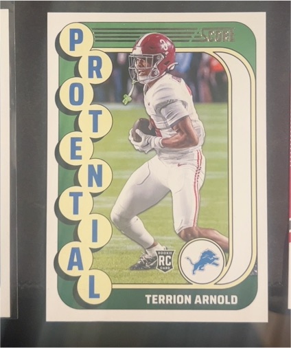2024 Panini Score #13 Terrion Arnold Protential Rookie — front