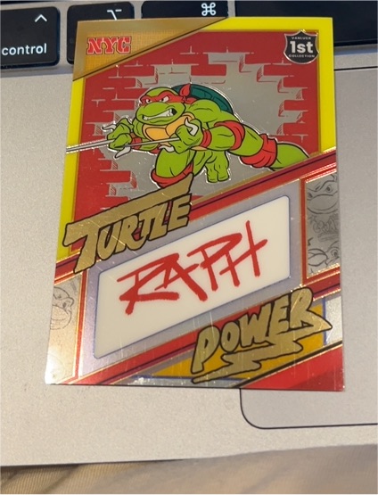 2023 NYC Teenage Mutant Ninja Turtles Raphael Power Card — front
