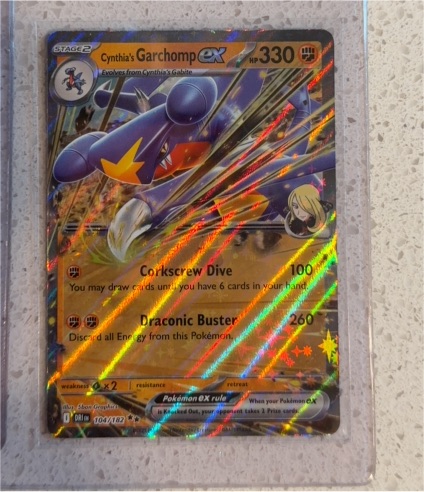 2025 Pokemon SV10: Destined Rivals #104/182 Cynthia's Garchomp ex — front