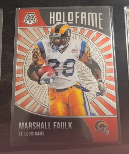 2021 Panini Mosaic Holofame #6 Marshall Faulk — front