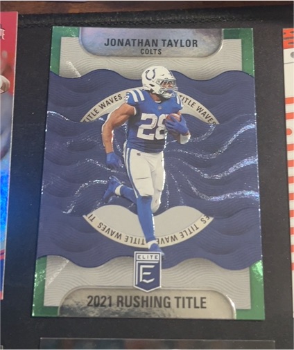 2022 Panini Donruss Elite Title Waves Green #TW4 Jonathan Taylor — front