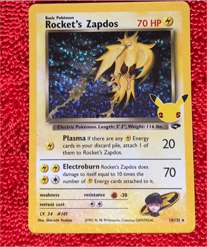 1999 Pokémon Gym Challenge #15 Rocket's Zapdos — front