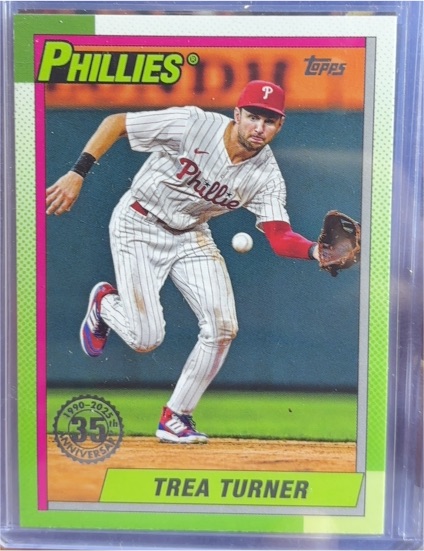 2025 Topps Series 1 #T90-43 Trea Turner Philadelphia Phillies 1990 Topps 35th Anniversary — front