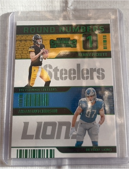 2022 Panini Contenders Round Numbers #RN-1 Kenny Pickett / Aidan Hutchinson — front