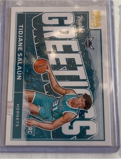 2024-25 Panini Hoops #7 Tidjane Salaun Rookie Greetings — front