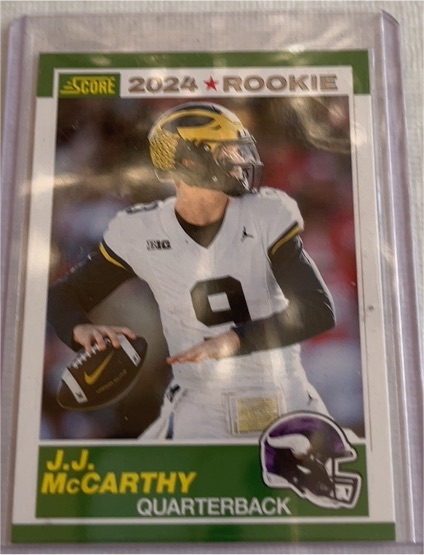 2024 Score #8 J.J. McCarthy 35th Anniversary Rookie — front