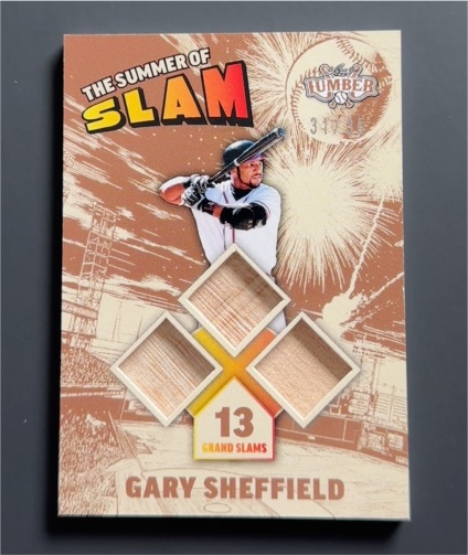 2025 Leaf Lumber The Summer of Slam Gary Sheffield Triple Bat Relic — front