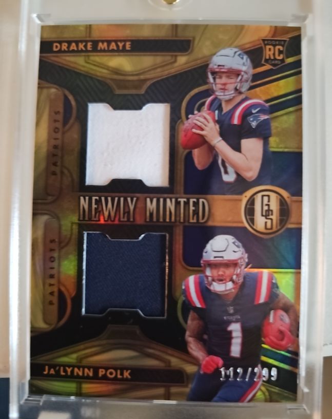 2024 Panini Gold Standard Newly Minted #NMMD-NE Drake Maye / Ja'Lynn Polk — front
