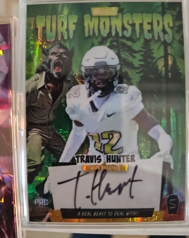 2024 Wild Card Turf Monsters #Turf Monsters 1/1 Travis Hunter — front