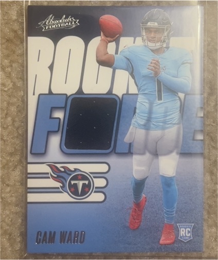 2025 Panini Absolute #RF-CWD Cam Ward Rookie Force Patch — front