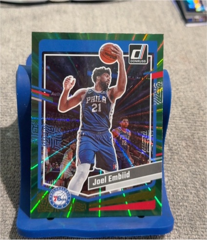 2023-24 Panini Donruss #110 Joel Embiid Green Laser — front