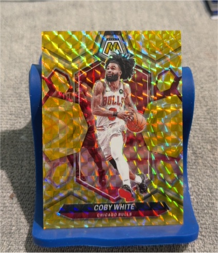 2023-24 Panini Mosaic Reactive Yellow Mosaic Prizm #64 Coby White — front