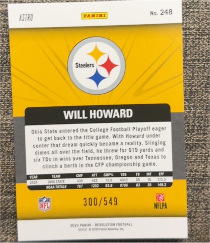 2025 Panini Revolution #248 Will Howard — front