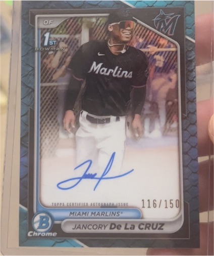 2024 Bowman Chrome Prospect Autographs #CPA-JDL Jancory De La Cruz — front