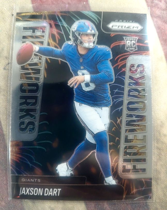 2025 Panini Prizm #6 Jaxson Dart Fireworks Rookie — front