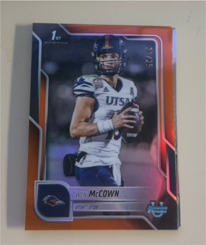 2025 Bowman Chrome University #145 Owen McCown — front
