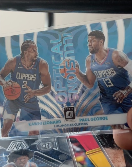 2022-23 Donruss Optic #4 Kawhi Leonard / Paul George Optical Illusions — front
