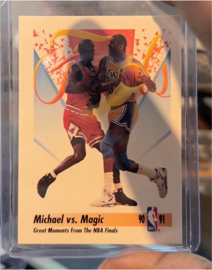 1990-91 Skybox #333 Michael vs. Magic — front