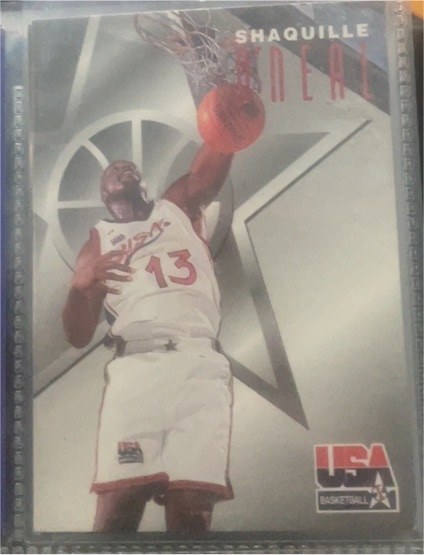 1996 SkyBox Texaco USA Basketball #7 Shaquille O'Neal — front