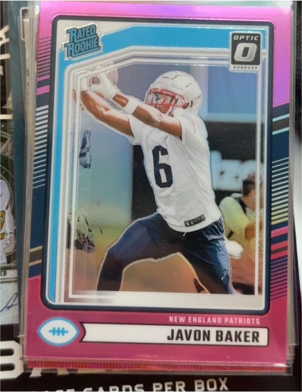 2024 Donruss #353 Javon Baker Optic Preview Pink Rated Rookie — front