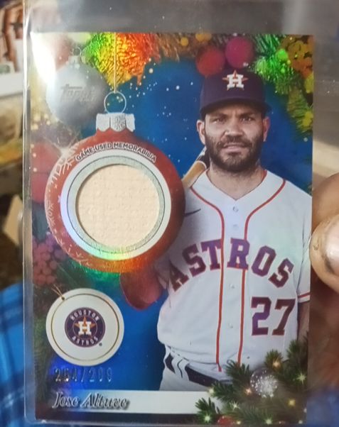 2025 Topps Holiday #PR-JA Jose Altuve Bat Relic — front