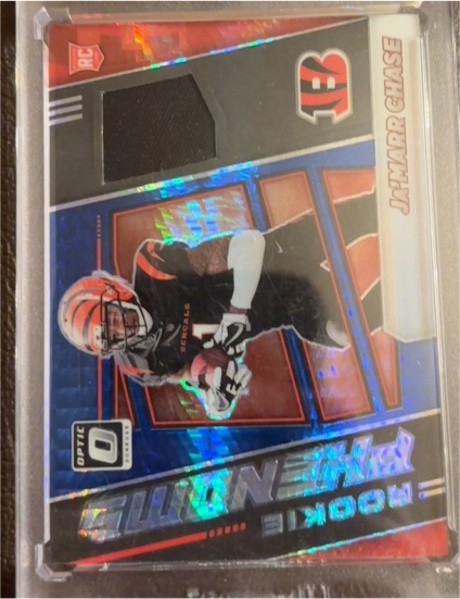 2021 Panini Donruss Optic #RPH-7 Ja'Marr Chase Rookie Phenoms Blue Hyper Prizm — front