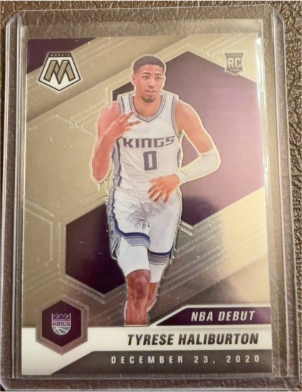 2020-21 Panini Mosaic #264 Tyrese Haliburton NBA Debut Rookie Card — front
