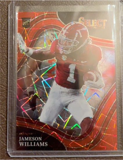 2022 Panini Select Draft Picks Red Lazer Prizm #195 Jameson Williams — front