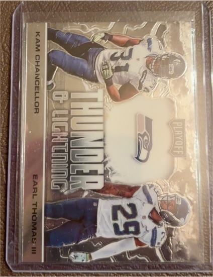 2020 Panini Playoff #TL-15 Kam Chancellor / Earl Thomas III Thunder & Lightning — front