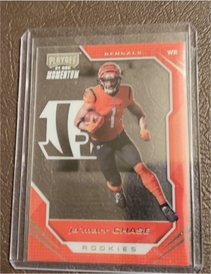 2021 Panini Chronicles Playoff Momentum Rookies #PMR-5 Ja'Marr Chase — front