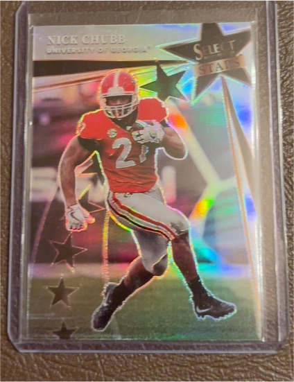 2022 Panini Select Draft Picks #SS-NC Nick Chubb Select Stars Silver Prizm — front