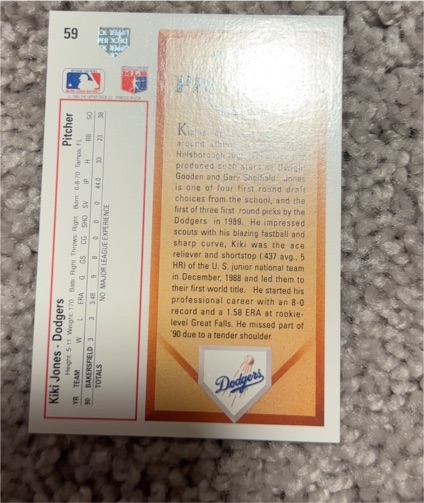 1991 Upper Deck #59 Kiki Jones — front