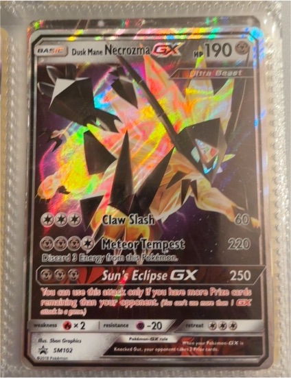 2018 Pokemon SM Black Star Promo #SM102 Dusk Mane Necrozma GX — front