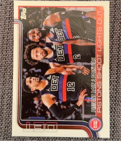 2025-26 Topps #279 Pistons Rain 3 Pointers: Pistons Shoot Lights Out — front
