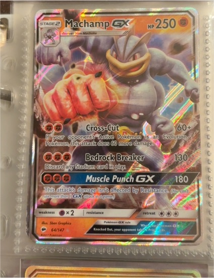 2017 Pokémon Sun & Moon Burning Shadows #64 Machamp GX — front