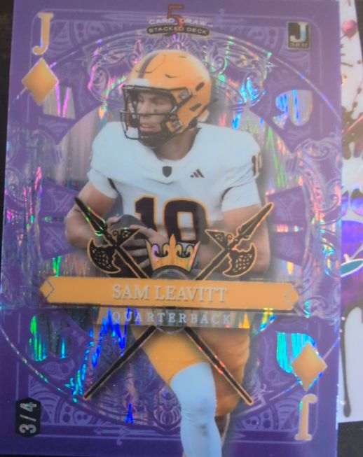 2024 Wild Card 5 Card Draw Stacked Deck Sam Leavitt Jack of Diamonds #3/4 — front