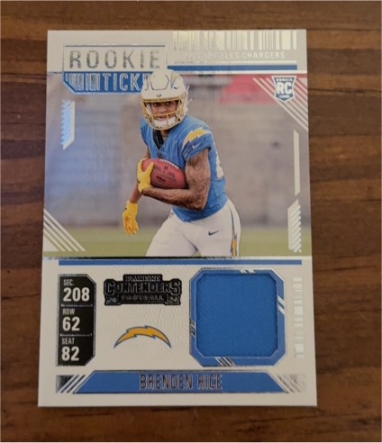2024 Panini Contenders #RTS-BRE Brenden Rice Rookie Ticket Patch — front