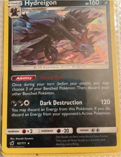 2017 Pokemon SM Crimson Invasion #62 Hydreigon — front