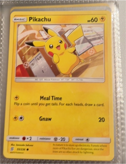 2019 Pokemon Sun & Moon Unified Minds #55 Pikachu — front
