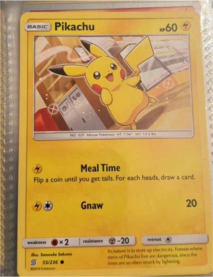 2019 Pokemon Sun & Moon Unified Minds #55 Pikachu — front