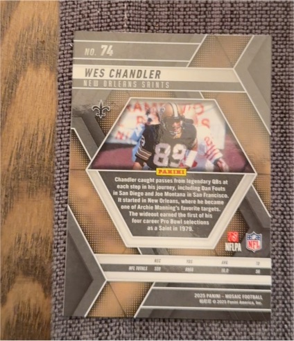2025 Panini Mosaic #74 Wes Chandler — front