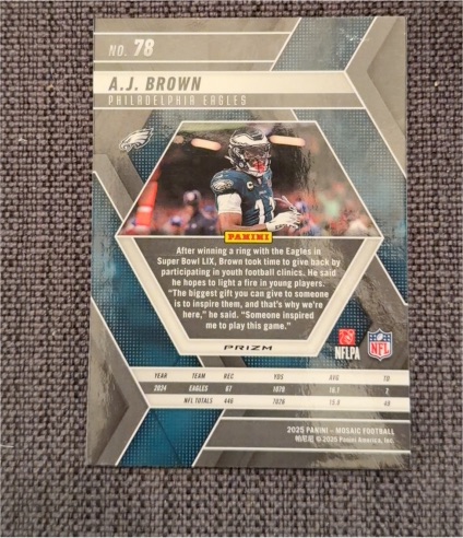 2025 Panini Mosaic #78 A.J. Brown — front