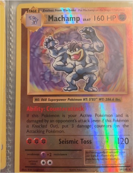 2016 Pokémon XY Evolutions #59 Machamp Reverse Holo — front