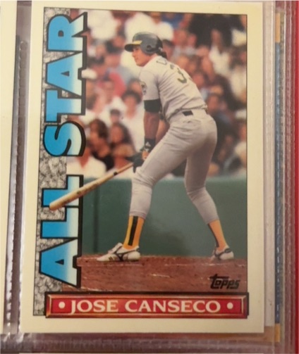 1990 Topps TV Glossy All Star Team Baseball #11 Jose Canseco — front