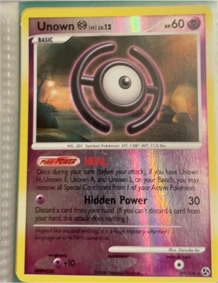 2008 Pokemon Great Encounters #29 Unown H — front