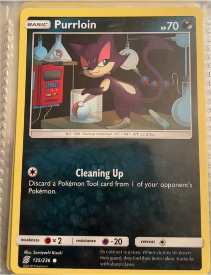 2019 Pokemon Sun & Moon Unified Minds #135 Purrloin — front