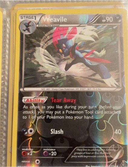2016 Pokémon XY Steam Siege #61 Weavile — front