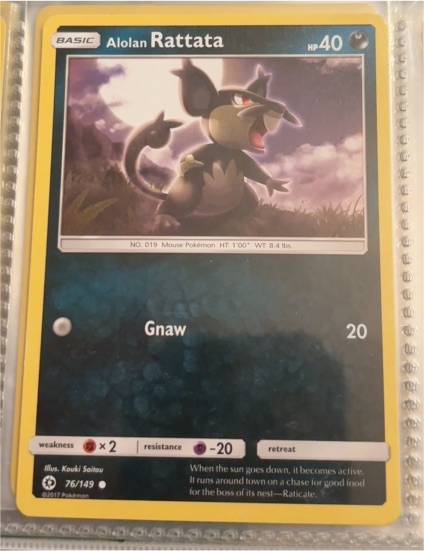 2017 Pokémon Sun & Moon #76 Alolan Rattata — front