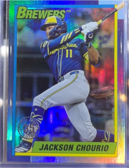 2025 Topps Update #U90-8 Jackson Chourio 1990 Topps Baseball 35th Anniversary — front
